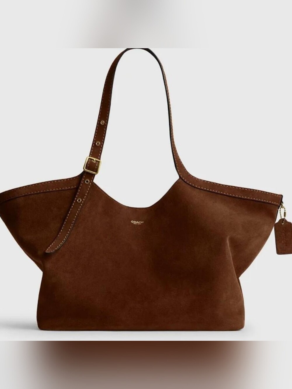 Coach Brown Suede Leather Tote Bag